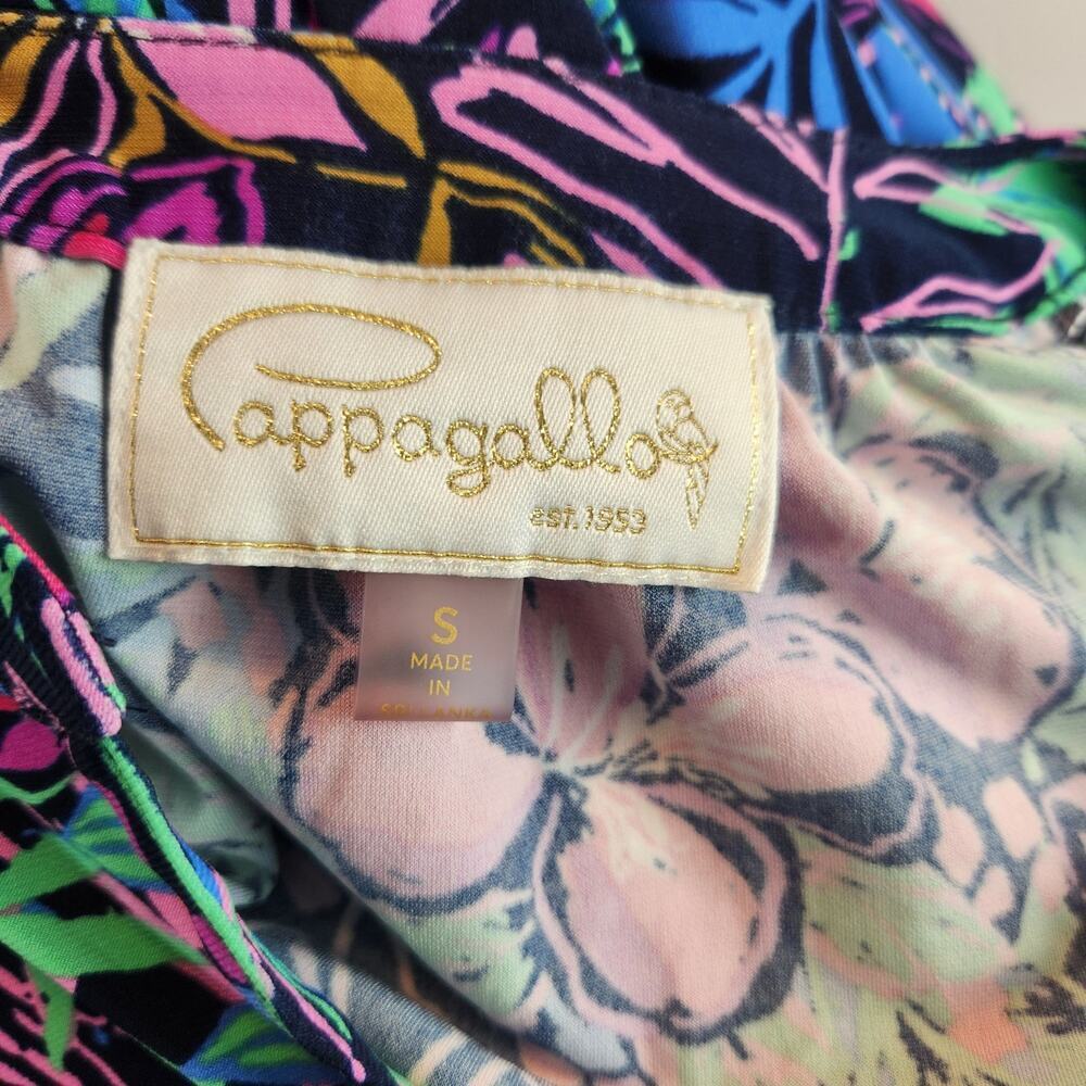 Cappagallo Dress Tropical Floral Print Multicolor Shift Long Sleeve S - Picture 4 of 4